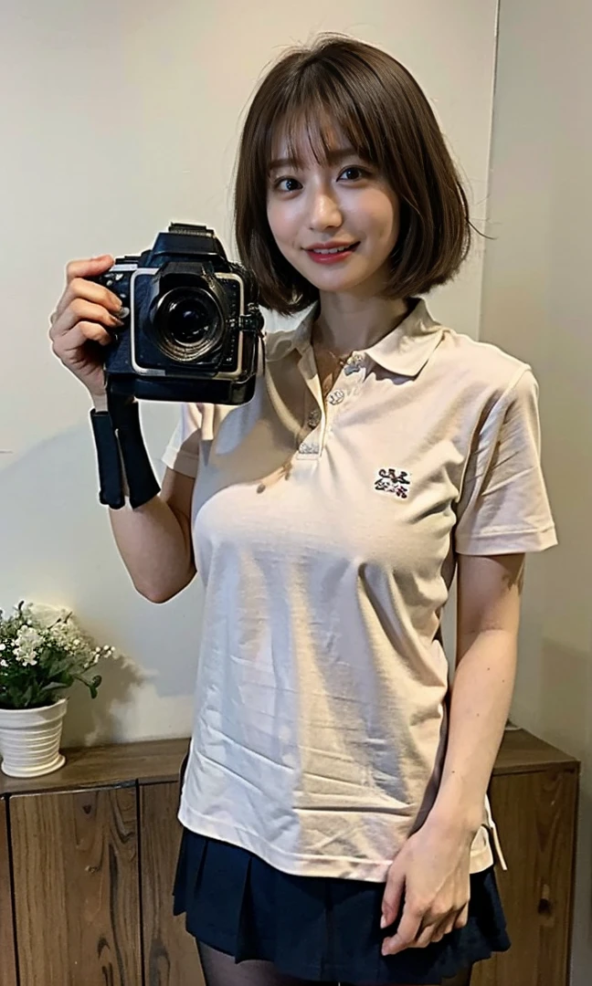 If the model is、Too cute though、Let me wear fancy clothes、www.(((Pantyhose w.Medium Short Hair、Shoulder-length hair:1.4))).((A luxurious navy blue shirt with a navy blue collar、Standing photo、Medium Hair、服の上からでもわかるBig Breasts、Both hands are in front of the belly button、A photo of panties visible through a short polo shirt、Roll up your shirt with your hands、She is wearing a white polo shirt and luxurious white panties.、:1.4))、In the living room、Cream Hair Color、Her huge breasts are obvious even through her clothes...、Small earrings、Light brown hair color、:1.4))、Shiny Hair、Light beige hair color、Background Blur、Light brown hair、{{Cowgirl Shot}}、((Close-up shot from the waist up、Big Breasts:1.4))、Big Breasts、にっこりsmile、服からでも分かるBig Breasts、Cowboy Shot、素敵なsmile、((Revealing clothing))、Full body photo、ring、Tuck your hair behind one ear、Silver Necklace、smile、Caustics、Highly detailed photos、Big Breasts、Super no makeup、(8K、RAW Photos、Highest quality、masterpiece:1.2)、(Realistic、Realistic)、1 Girl、((Big Breastsショートヘア、Looking into the camera:1.4))、Hair blowing in the wind