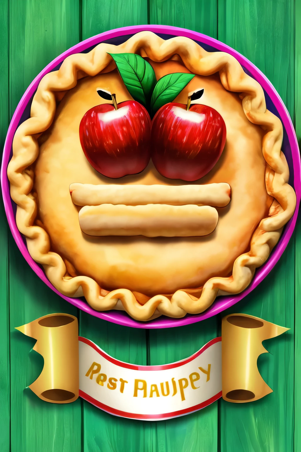 ((Best Quality)), ((colorful)), (Logo), Apple pie
