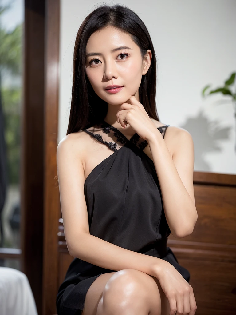 1girl, beautiful Chinese woman, wearing casual dress, gaoyuanyuan face, gaoyuanyuan body, good hands, perfect hands, photorealistic, realistic, masterpiece, best quality, highres, ultra detailed, 8k, intricate details, cinematic lighting, warm color tones, natural setting, detailed facial features, elegant posture, serene expression