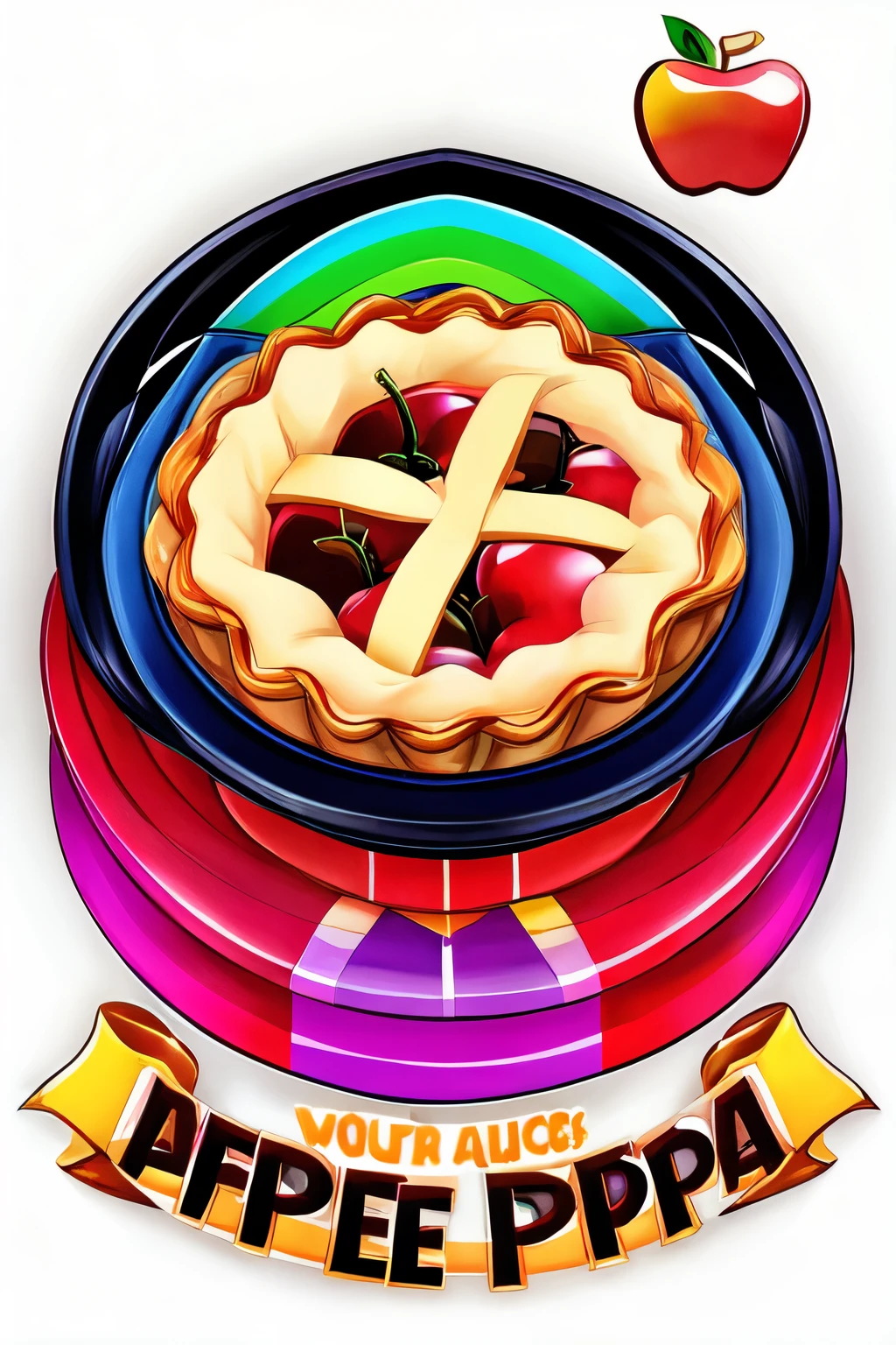 ((Best Quality)), ((colorful)), (logo), Apple pie