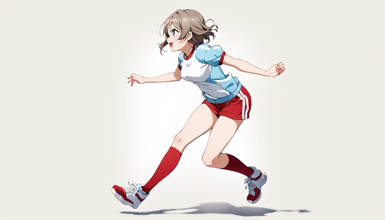 1 girl love live Watanabe you gym uniform running full body