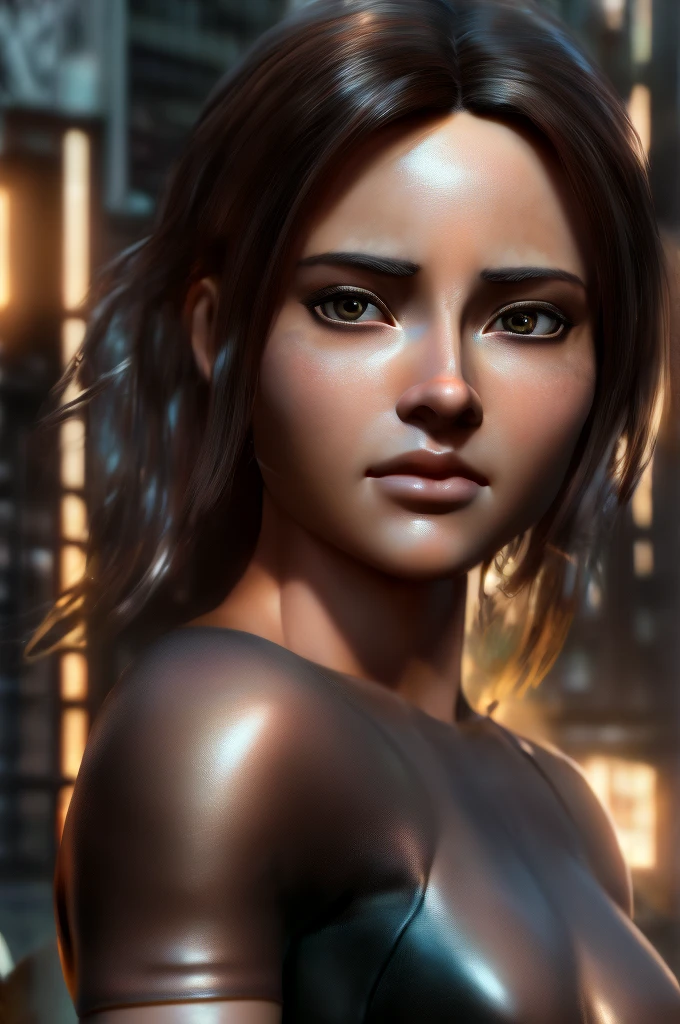 there is a woman with a surprised look on her face, mark brooks and brad kunkle, the best on cgsociety, promotional images, best on cgsociety, makeup. unreal engine, unreal engine render + a goddess, stunning cgsociety, 8k stunning artwork, artgerm ; 3d unreal engine, still from alita, cgsociety unreal engine
