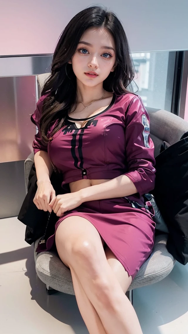 1girl, (Blue eyes), (Smile), (Sana Minatozaki), wide hips, Big , big ass, (Best Quality, 8k, Masterpiece: 1.3), perfect hands, Clear Focus: 1.2, Perfect Body Beauty: 1.4 , Slender Abs: 1.2, Highly detailed face and skin texture, detailed eyes, double eyelids, (close up), (blonde long hair :1.1), (black cleavage t-shirt and pink jacket :1.3), (white jeans :1.2), standing, dynamic pose, (view from up), in a tokyo neighborhood illuminated with signs