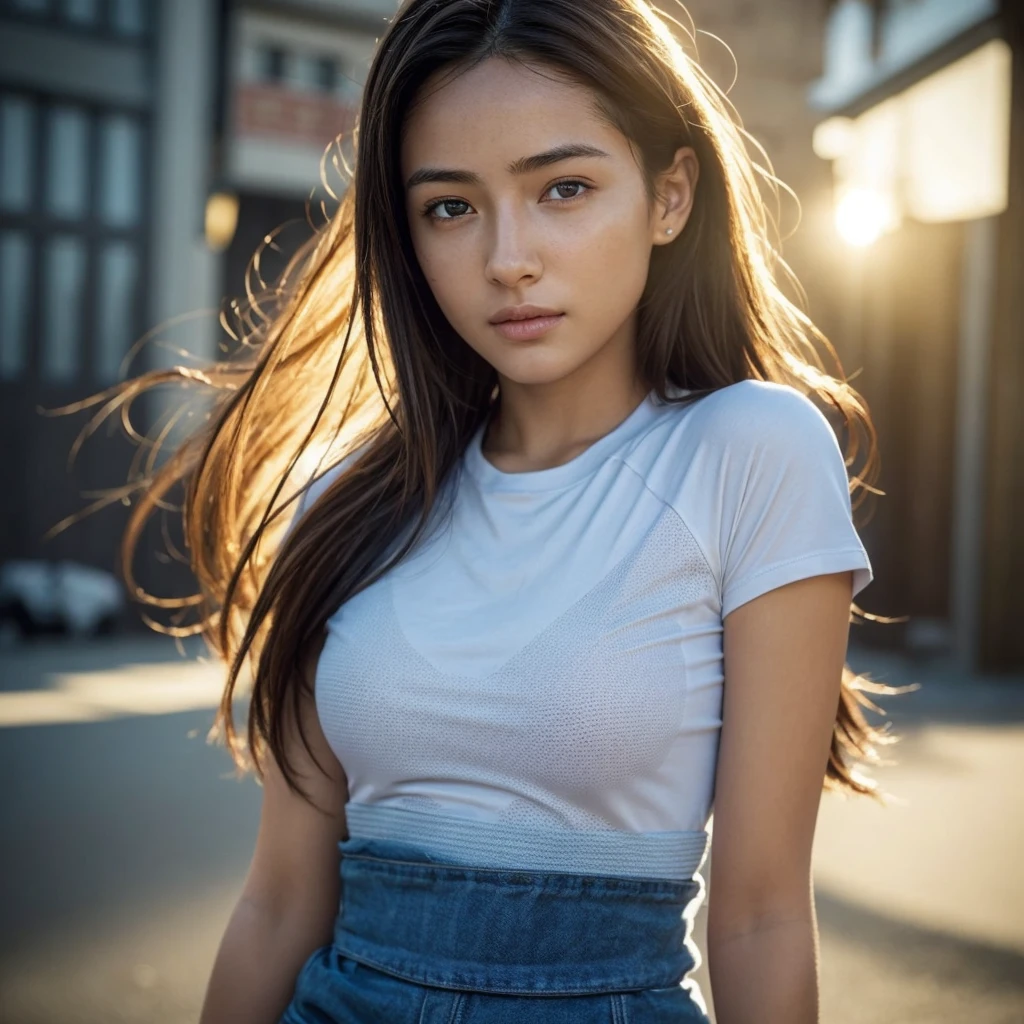 dressed, (photo realistic:1.4), (hyper realistic:1.4), (realistic:1.3), (smoother lighting:1.05), (increase cinematic lighting quality:0.9), 32K, 1girl,20yo girl, realistic lighting, backlighting, light on face, ray trace, (brightening light:1.2), (Increase quality:1.4), (best quality real texture skin:1.4), finely detailed eyes, finely detailed face, finely quality eyes, (tired and sleepy and satisfied:0.0), face closeup, t-shirts, (Increase body line mood:1.1), (Increase skin texture beauty:1.1)