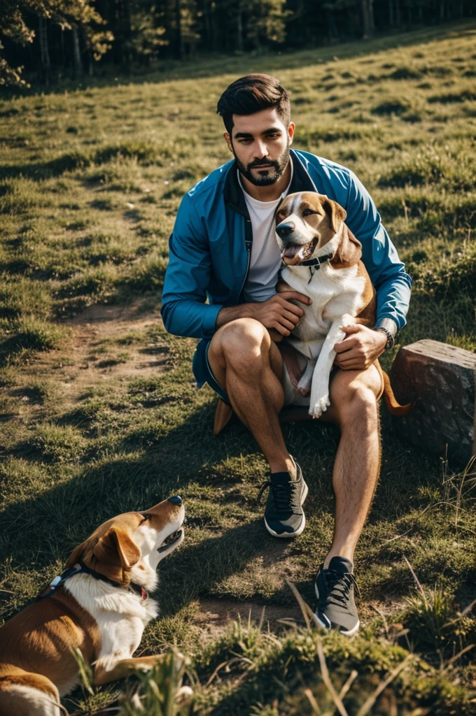 Human with his dog