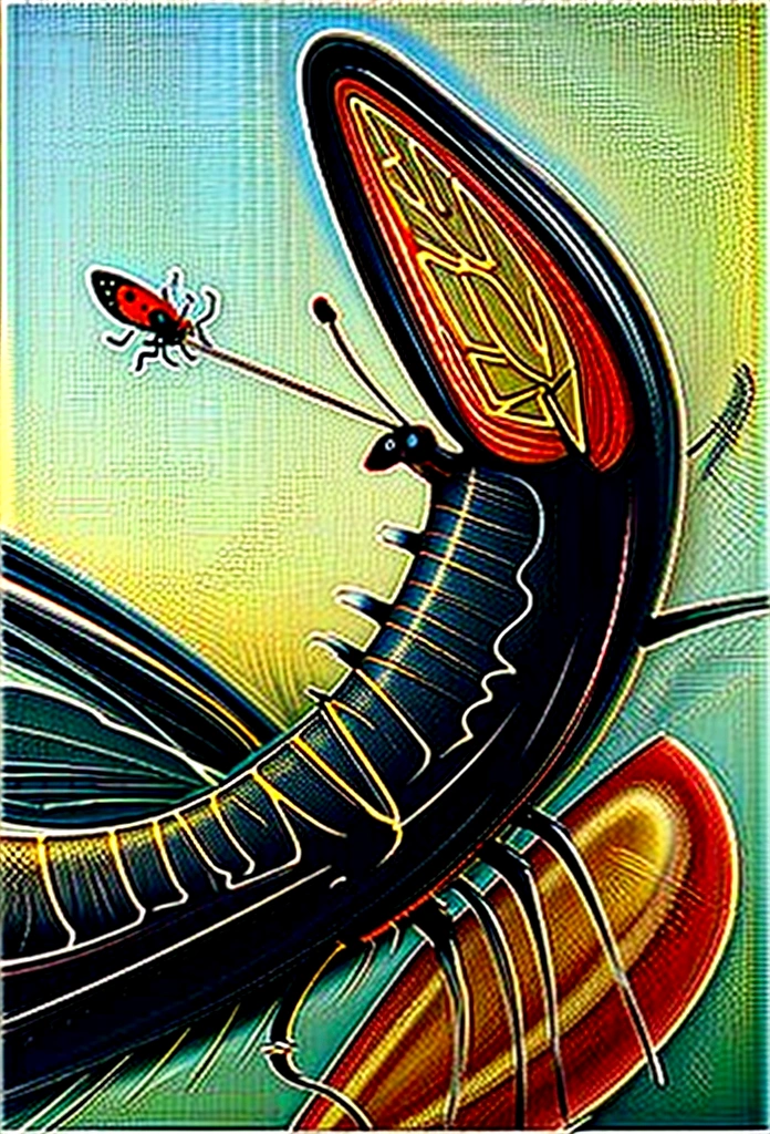 Representations of insects and small creatures in their environments.
Exemplos: Butterfly on a flower, ladybug on a leaf.