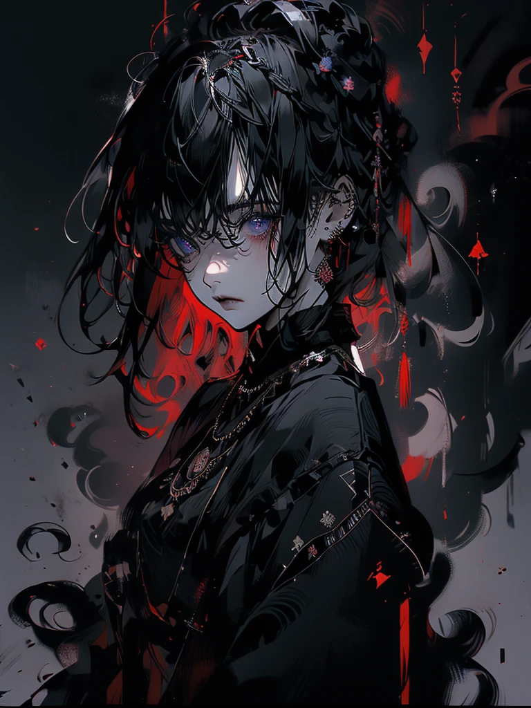 25-year-old girl、Rune background、black magician、Wearing a black robe、mesmerize、cute woman、Elegant hairstyle、indigo hair color、Slightly shorter hair、blue eyes、look at the viewer、masterpiece、Best image、