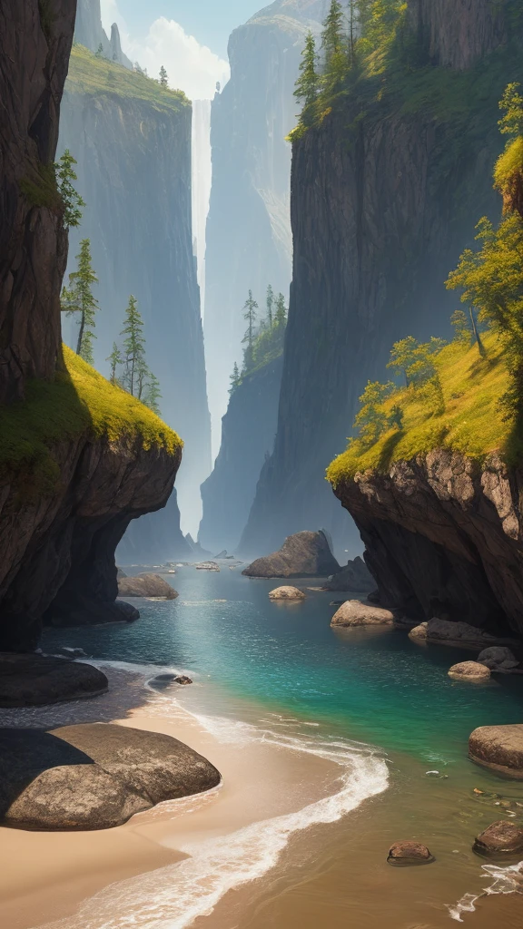 landscape,water,(Highly detailed CG Unity 8k wallpaper), The most beautiful works of art in the world,Professional majestic oil painting,complicated, High detail, Sharp focus, dramatic, Photorealistic pictorial art