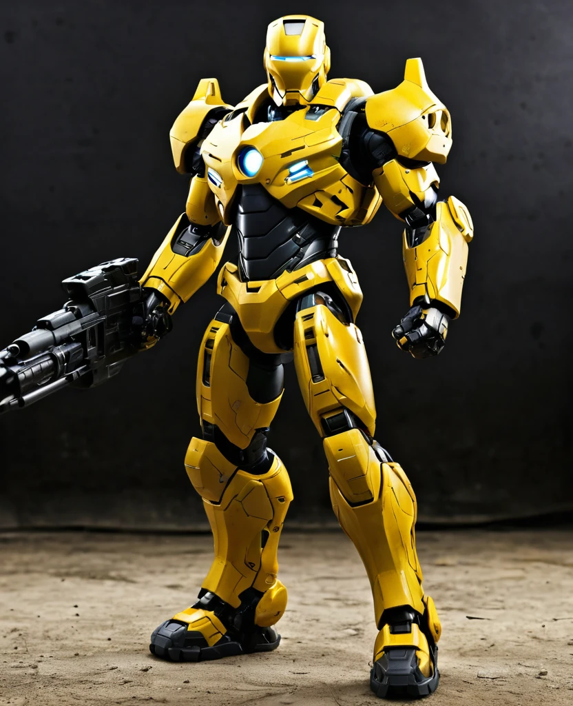 War machine, dark yellow colour, heroic, full body, war machine,