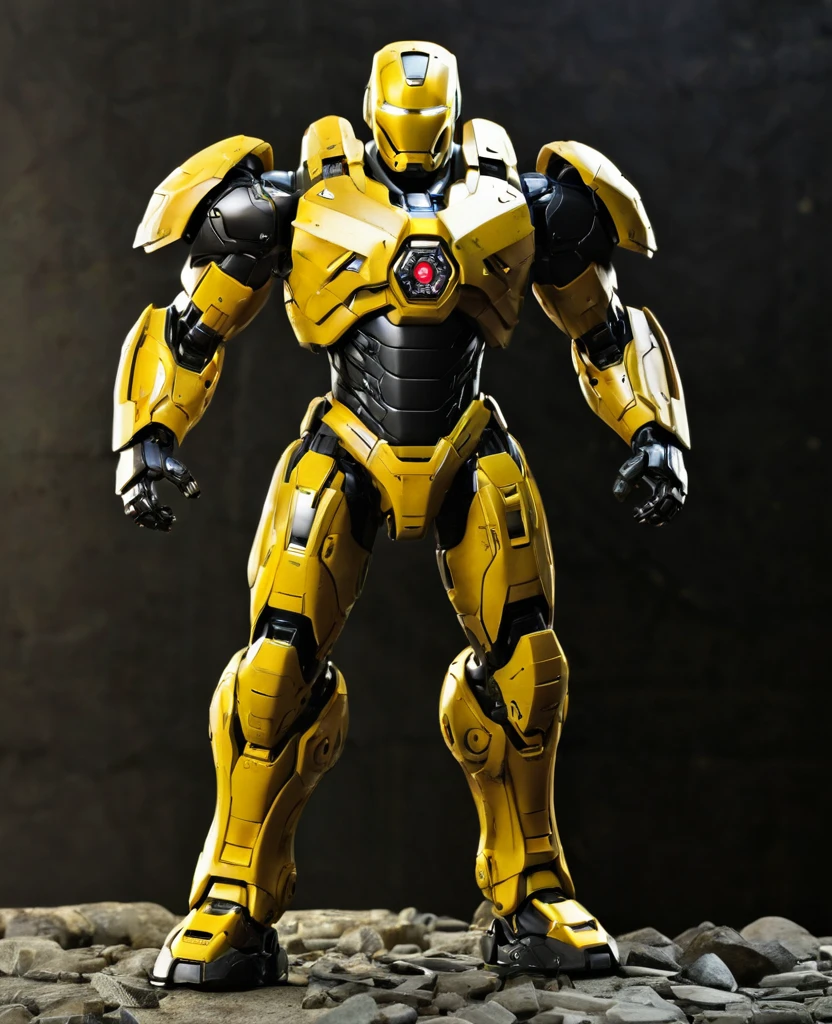 War machine, dark yellow colour, heroic, full body, war machine,