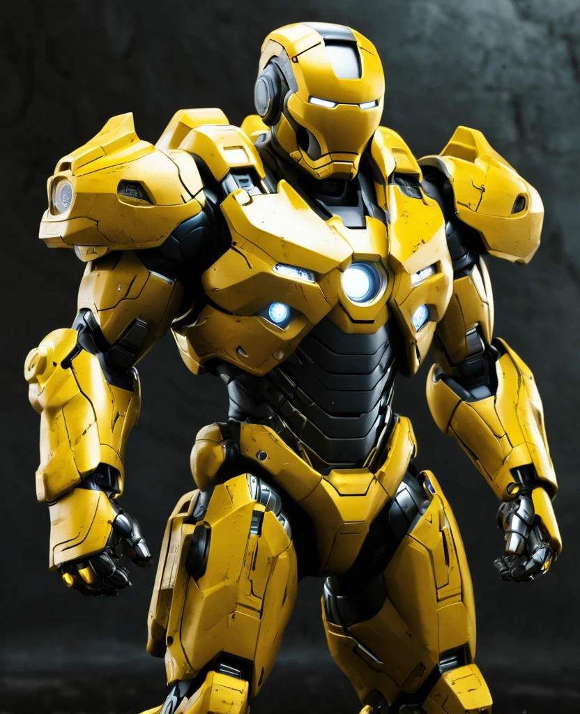 War machine, dark yellow colour, heroic, full body, war machine,