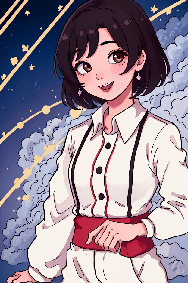 (Highest quality, 8K, 32k, masterpiece, Ultra-high resolution:1.2),Beautiful Japanese Women Photos、by 2 person、healthy、Glowing Skin, Shallow depth of field、Contrasting、Professional models、looking forward to it、Overbyte、mouth half open、blush:2.5、Random hairstyles for short hair、Black Hair、Face close-up、Portraiture、Teeth are visible、Big Mouth、Droopy eyes、Round face、Multiple moles、Fair skin、Active 24 year old、Brown eyes、Big smile、nurse、Wear a uniform、work
