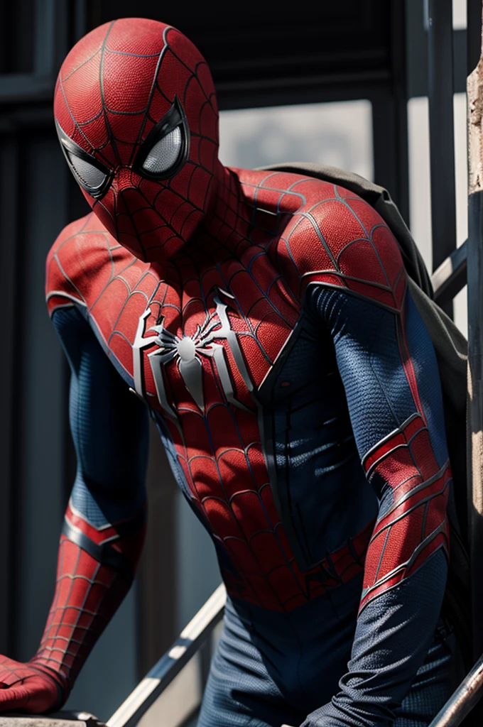 Picture of Spider-Man, To persuade, The twenties, Handsome, Detailed face, Looking at the camera, painting, 8K Ultra HD, High quality