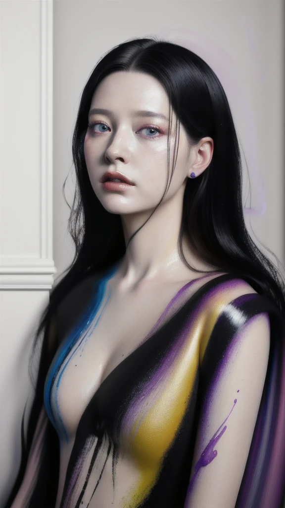 Android Beauty, Powerful paintings inspired by Francis Bacon, Ultra-realistic surrealism, Hyperrealism, fear, art, hyper real painting, Realistic illustration painting, カラフルなHyperrealism, Hyper-realistic digital art