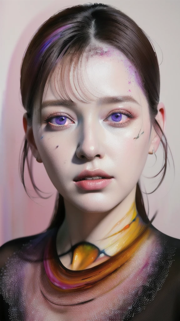 Android Beauty, Powerful paintings inspired by Francis Bacon, Ultra-realistic surrealism, Hyperrealism, fear, art, hyper real painting, Realistic illustration painting, カラフルなHyperrealism, Hyper-realistic digital art