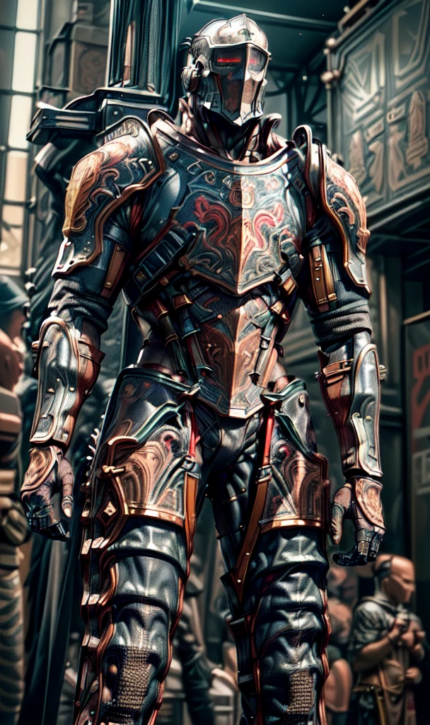 (((epic and visually stunning complex digital anime masterpiece:1.6, elegant decorated military cyborg, ((handsome male:1.3)) soldier:1.3, sharp angular masculine face:1.4, mid 30’s:1.4))), (((heavily muscled masculine chest:1.4, chiseled abs:1.4, heavily toned:1.4, slim yet muscular:1.3))), (((complex tactical scifi mechanical helmet:1.5, scifi tactical visor:1.4))), (((scifi tactical double breasted trench coat:1.5, sleek exoskeleton:1.3))), (((form fitted armor plating:1.3, super sleek sensually revealing under suit:1.5, waist and thighs exposed:1.5)), ((flamboyant feminine essence:1.4, heavy mechanical gothic aesthetic:1.4)), ((androgynous body build)), (((toned yet heavily muscled gorgeous femboy physique:1.4, gorgeous perfectly defined muscles:1.4, toned sleek mechanical arms and legs:1.4, thick well rounded thighs:1.5, mechanical muscles))), ((((depth of field, cinematic lighting, chromatic aberration, ray tracing, UHD, masterpiece, top of head covered, super detail, high details, high quality, award winning, 8k, highres)))):1.6, (((dieselpunk, decopunk, artificial muscle))):1.6, (((beautifully engraved gothic scifi style design:1.4)))
