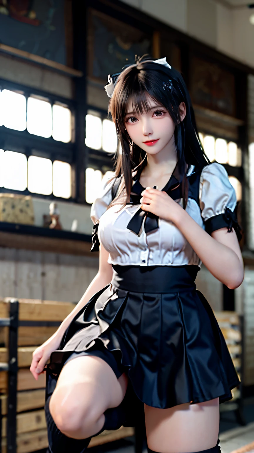 (Very delicate and beautiful:1.2)super model,,Big Breasts,Beautiful breasts,voluptuous,【bike shorts】,,【3girls】,,Highest quality, High resolution, 8K,Kick in a hurry,Maid clothes,mini skirt.Three Girls