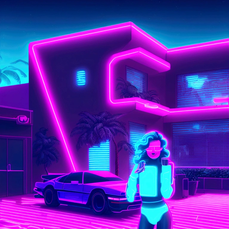 neon girl with a cup of coffee in her hands, glowwave girl portrait, neon digital art, glowing neon, neon glow concept art, neon outline, neon outlines, neon art style, [ synthwave art style ]!! ]!!, synthwave art style ]!!, [ synthwave art style ]!!, synthwave art, neon art, jen bartel