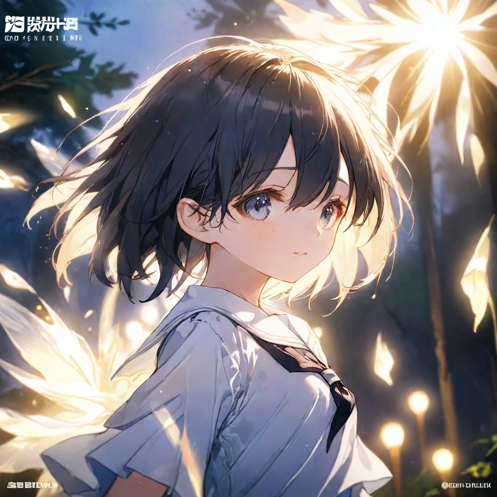 best quality, masterpiece, official art, absurdres, highres, ultra-detailed,waifu2x, break,1girl, school girl, short hair, small breasts, beautiful detailed eyes,sleepily, outdoors, wind, break,(clear line illustration:1.2),very high resolution, very aesthetic, super detailed skin, Best cinematic lighting powered by famous artist, 8k,beauty illustration,photoshop_(medium),,(Detailed Lighting),