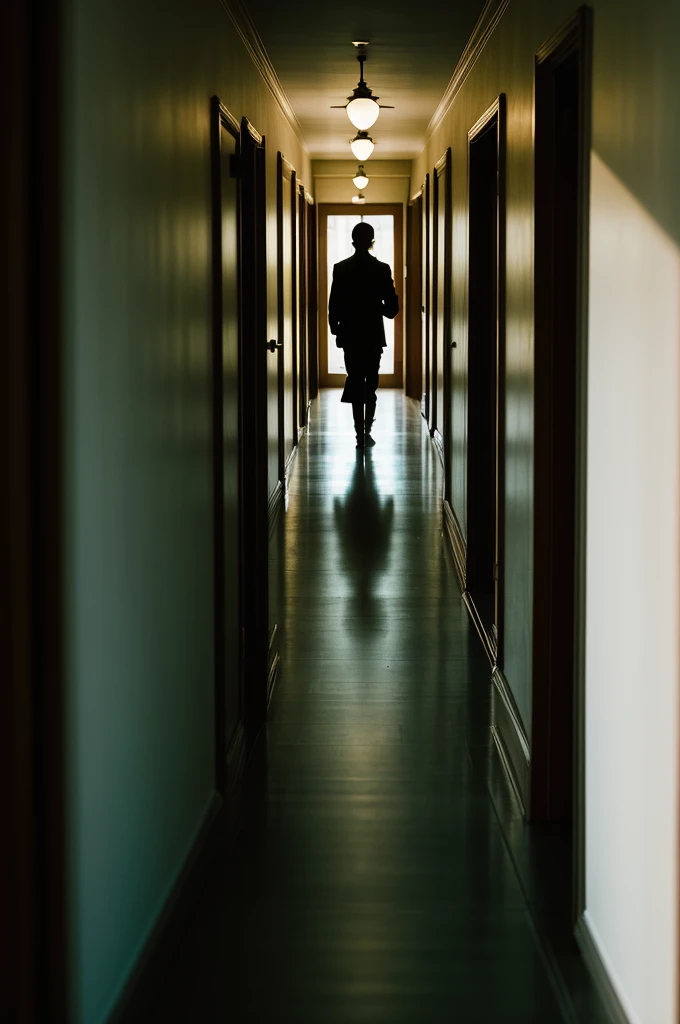 Shadow not Corridor:

Description: An indistinct shadow in the hallway, suggesting the presence of the ghostly figure.
Purpose: Create visual tension and suggest the presence of spirit.