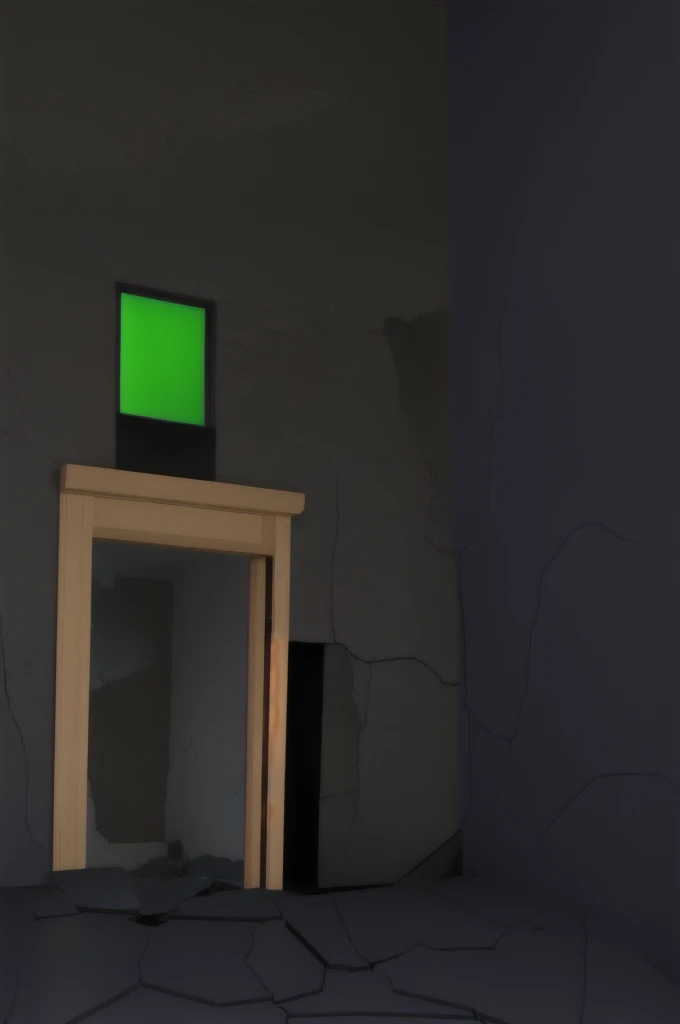 room, destroyed floor, cracked walls