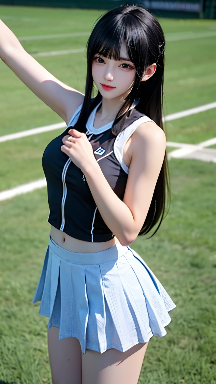 （Very delicate and beautiful：1.2）super model,,Big Breasts,Beautiful breasts,voluptuous,【bike shorts】,,【3girls】,,Highest quality, High resolution, 8K,Kick in a hurry,Tennis Wear.mini skirt