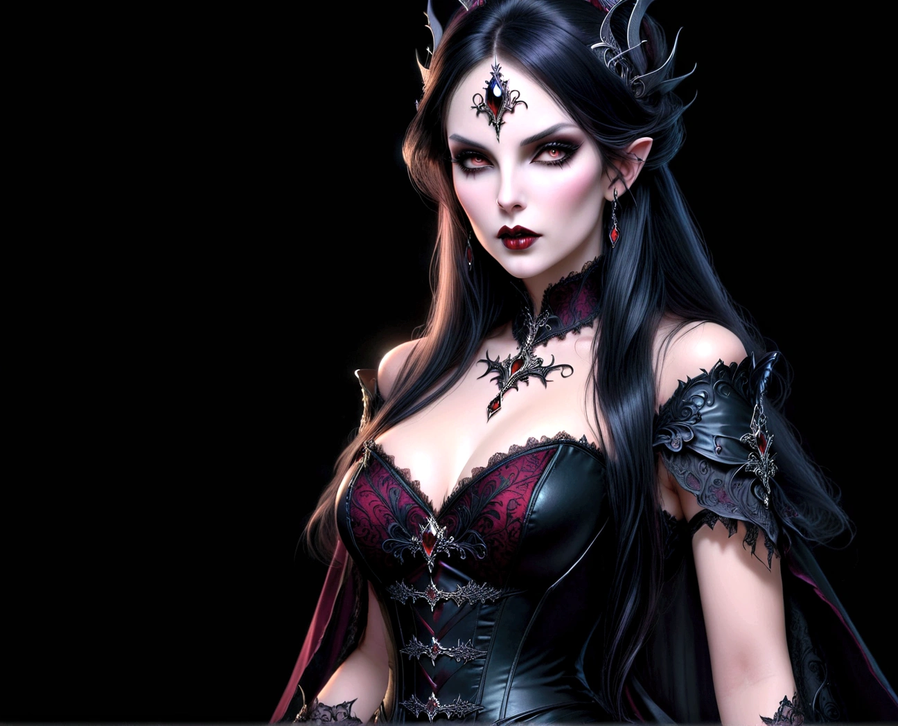 a close up of a woman in a corset dress with a sword, beautiful vampire queen, beautiful vampire female queen, gothic fantasy art, beautiful sorceress, a beautiful sorceress, dark fantasy female magician, dark fantasy style art, dark fantasy style, gothic fantasy, vampires fantasy, beautiful elegant demon queen, female vampire warrior, gothic maiden