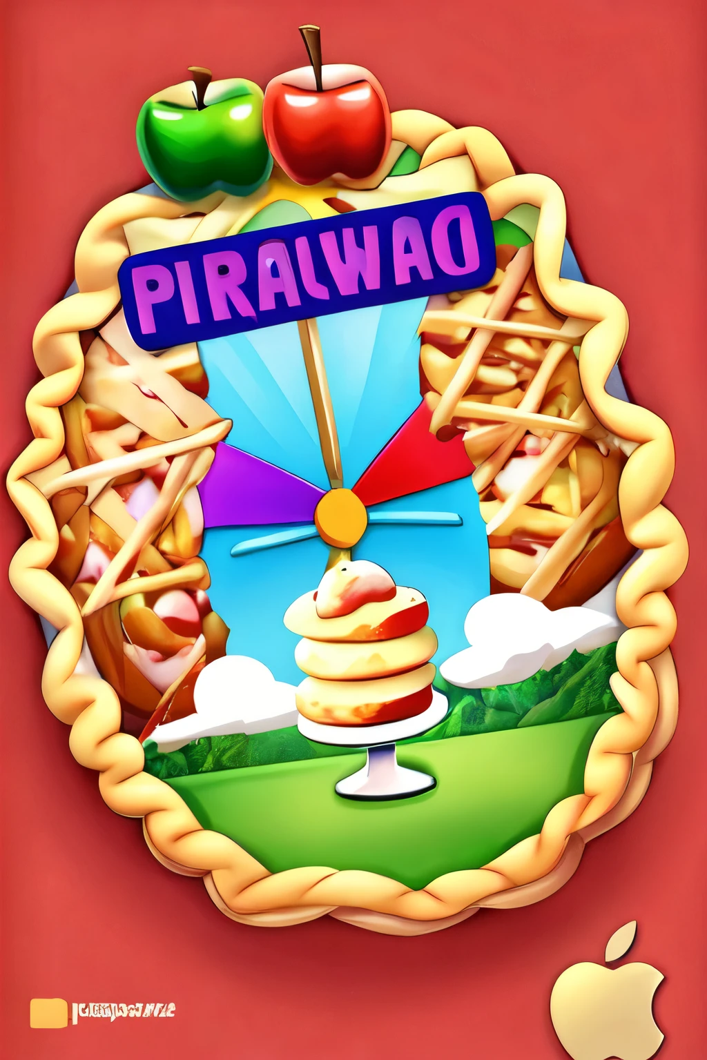 ((Best Quality)), ((colorful logo)), (drawing), Apple pie