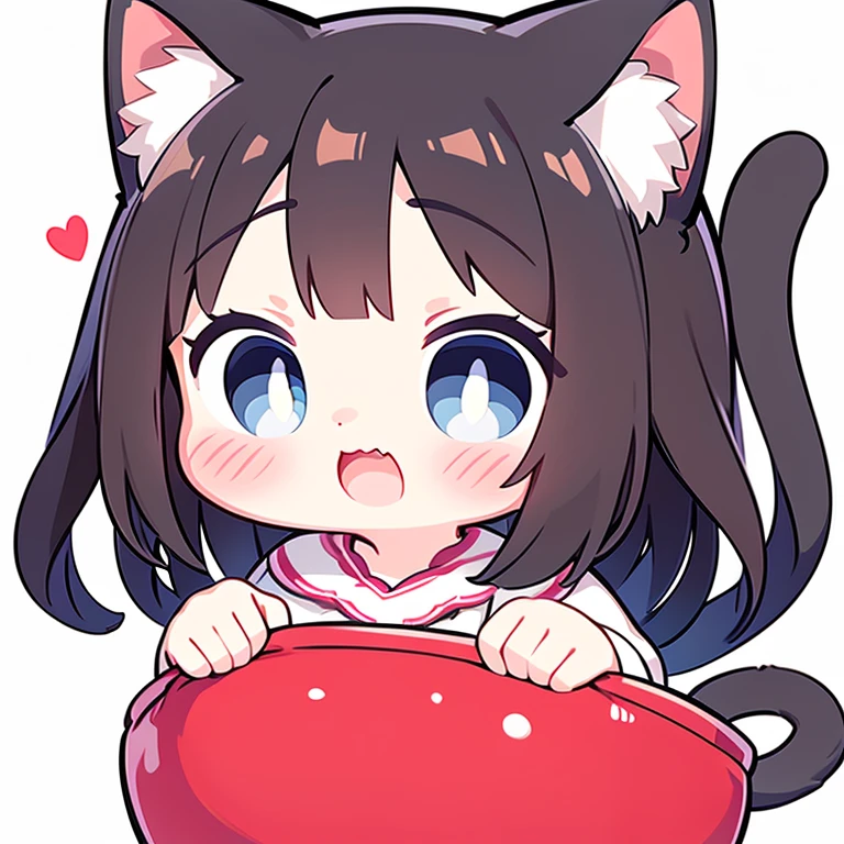 White background, Cat ears girl