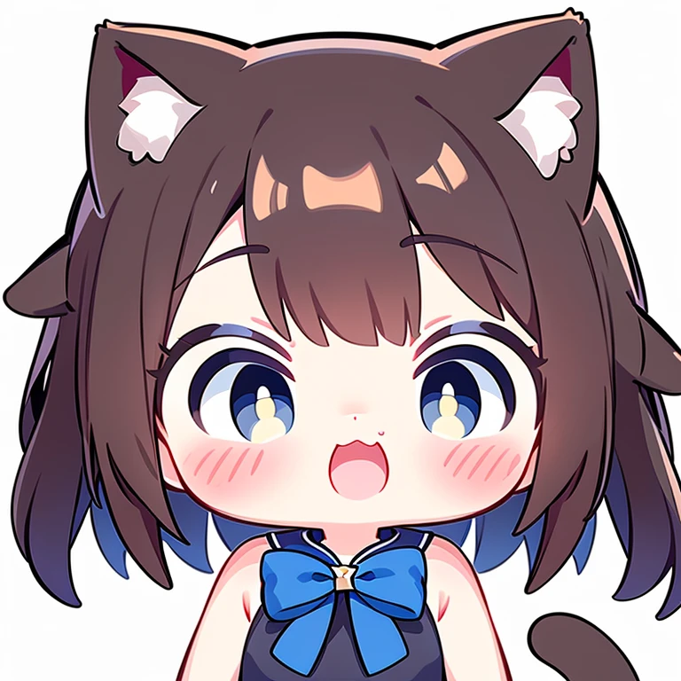 White background, Cat ears girl