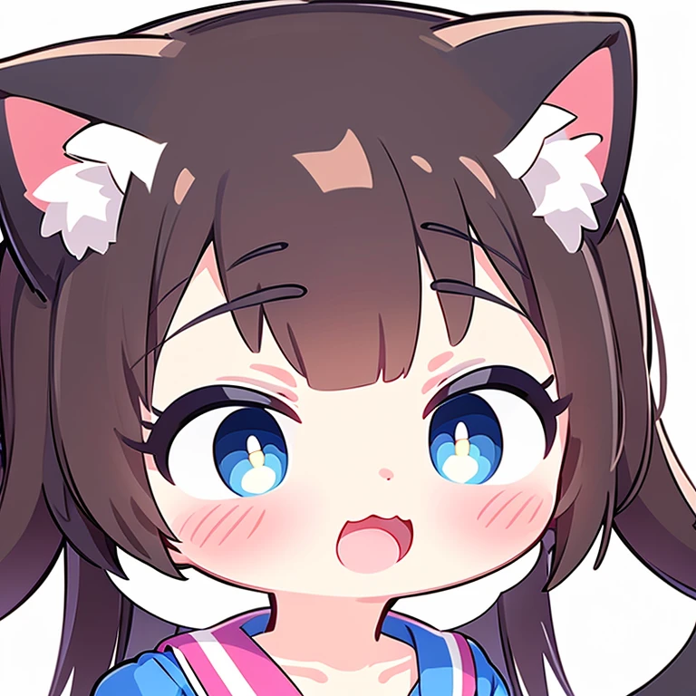 White background, Cat ears girl