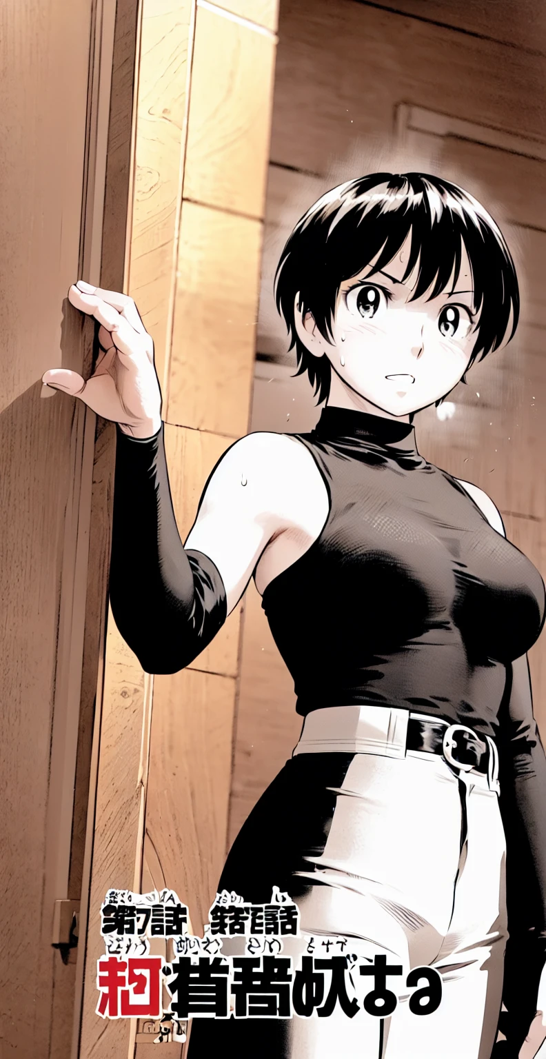 (野球uniform:1.2),
Blonde Hair, (short hair:1.2),Long sleeve, Black Shirt, turtleneck,White trousers、uniform、Black belt、((Illustration of people))、Big 、
View Audience,, (Highest quality:1.3),One Girl, White pants、uniform、indoor、baseball 、White wall、blue eyes、Tight black shirt、(masterpiece、Highest quality)、Highest quality, Ultra-high resolution, (((masterpiece))), alone, Sweat、Big eyes、Big Breasts、One Girl, Front view、Embarrassed face、Bronze colored hair、((short hair))、Stand up straight、Cowboy Shot