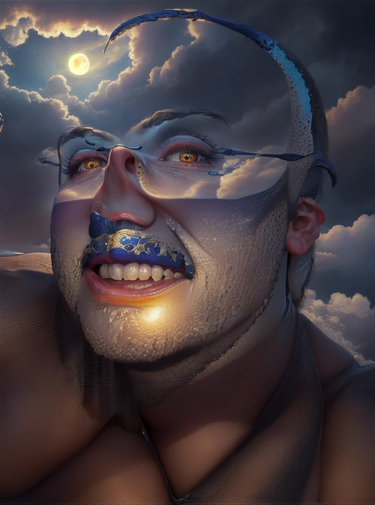 ((best qualityer)), ((work of art)), (detailded), together, ethereal beauty, perched on a cloud, (fantasy illustration:1.3), lovely gaze, skintight, pantyhose, Stockings, May, captivating pose, delicate wings, otherworldly charm, mystical sky, large moon, full moon night, subdued colors, (detailded cloudscape:1.3), (high resolution:1.2), from low, (assessment_explicit), (punctuation_9, punctuation_8_High above, punctuation_7_High above, punctuation_6_High above, punctuation_5_High above, punctuation_4_High above, high resolution, 4K)