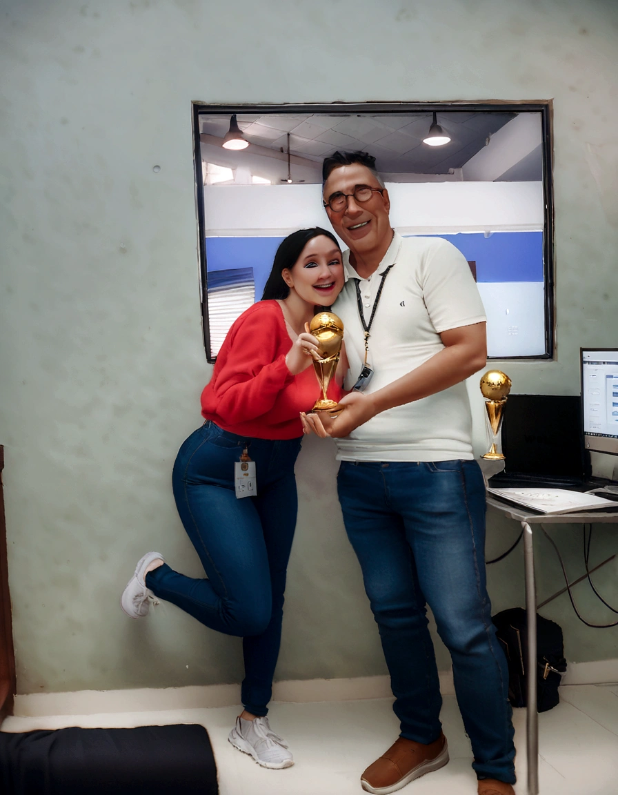 they are kissing for a picture in front of them , competition winning, 1 st winner, contest winner, adward winning, with a brilliant, contest winning masterpiece, awarded, by Luis Miranda, holding a gold! cane!, dribble contest winner, wpol and sarasti, taken with sony alpha 9, captured on canon eos r 6