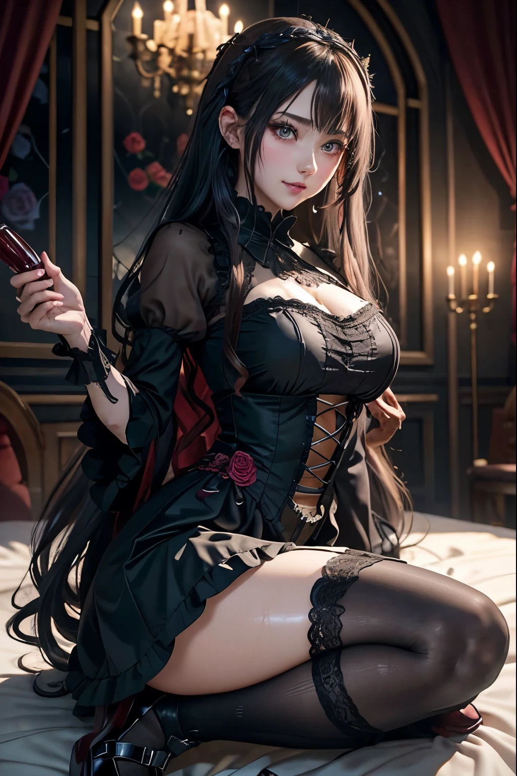 Hard Dark Gothic Makeup、Black dark eyeshadow、sad、Good skin radiance、Dark Gothicメイク、Dark smile、palace、The beauty of fragrance、24-years-old、Expression of intense ?????? pleasure、Embarrassed look、Dark Gothic、Highest quality、Expression of ?????? pleasure amid suffering、Drunk face、紫のMaid clothes、Mysterious、Noble、The face of someone holding it in the toilet、????、Loving smile、Twin tail hair、Right blue eye, Left eye is red、Super tempting pose、Platform Heel Shoes、Heavy makeup、Gothic Lolita clothes、Silver Hair、Long Hair Straight Hair、Cute Gothic Lolita Dress、Beautiful Face、elegant features、Attractive face、Stained glass is the background、????? glistening with sweat、The room is dark、goth long dress、Bell Sleeves、Wizard Sleeve、Decadent look、???????? excited expression、Glossy thighs wet with water、Thighs that are wet and shiny with oil、Background of a room full of roses、sad expression、Rose Maiden、The embroidery is pink、The dress has pink embroidery.、Thigh-high socks、Knee-high socks、Gentle expression、Dark black eyeshadow、Stained glass and rose background、thighs are a little thin、Female Duo、Female couple、dark church background、Stained glass、Black metal world、Dark Castle、Dark Room、Slender body、gothic long dress、Victorian dress、Small ???????、Hold the wine in your right hand、Hold the lantern in your left hand、pantyhose、Sit on the bed、The bed is covered with roses、Lying in bed、Her thighs are shining with sweat、My body is wet and shiny、Lots of glitter on the thighs、sweating、My thighs are sticky from sweating、Sweat glistening on my thighs, The whole body is sweaty and shiny、I sweated a lot.、My thighs are sweaty、My thighs are wet、My thighs are shining with sweat、A lot of sweat glistening all over the body、Slender body、