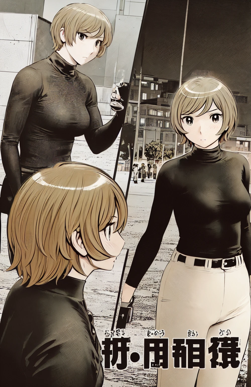 (野球uniform:1.2),
Blonde Hair, (short hair:1.2),Long sleeve, Black Shirt, turtleneck,White trousers、uniform、Black belt、((Illustration of people))、Big Boobs、
View Audience,, (Highest quality:1.3),One Girl, White pants、uniform、Outdoor、baseball ground、ground、soil、blue eyes、Tight black shirt、(masterpiece、Highest quality)、Highest quality, Ultra-high resolution, (((masterpiece))), alone, Sweat、Big eyes、Big Breasts、One Girl, Front view、Embarrassed face、Bronze colored hair、((short hair))、Stand up straight、Cowboy Shot
