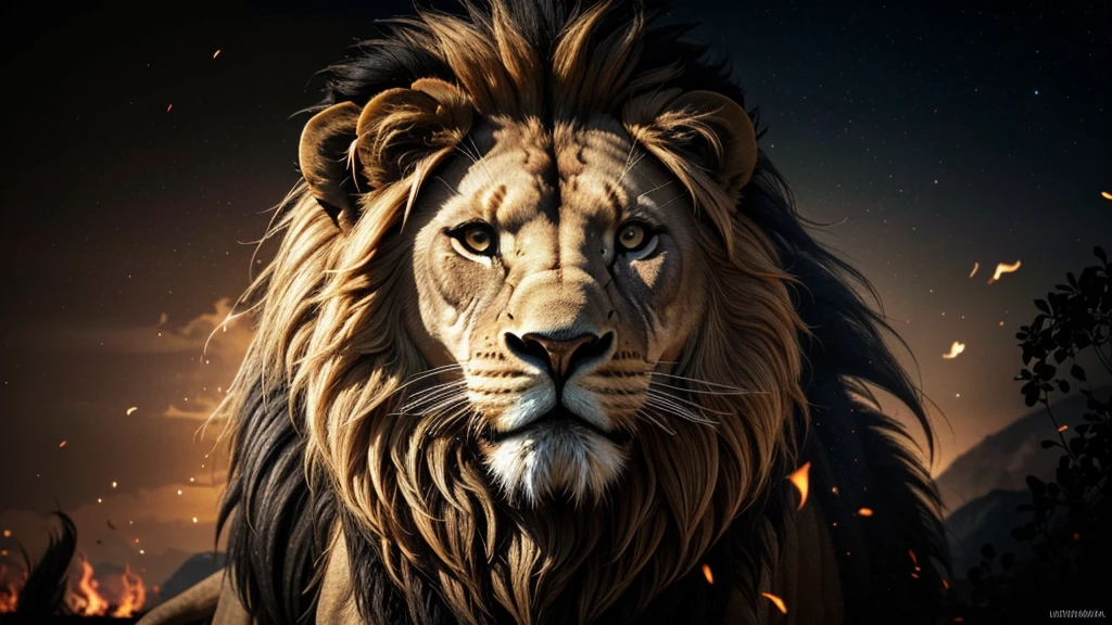 Lion, Divine Lion, Detailed Realistic Lion 16K, Golden Lion, Strong Lion, 16K detalhado realista, Luz solar realista 8K, Detailed realistic solar energy, Detailed realistic natural light, Solar Power Screws, ULTRAHD Photorealism, Ultra Realistic Detailed Colors, Texturas Detalhadas photorrealistics 16K, Contraste Natural 8K, Ultra Detalhado 8K, Nitidez 8K photorrealistic, golden light, black and gold, naturey, Linda, Rendering, photorrealistic, UltraHigh definition, 4K, detailed textures, thunder, detailed shadows, detailed colors, sunset, Sunset, SUNSET, naturey Linda, Great Divine, sunset, detailed contrast, realistic contrast, high resolution, detailed colors, fire, villany, divine creature, 8K Realista Detalhado, 16K, 8K, High definition, detailed contrast, realistic contrast, high resolution, detailed colors, fire, villany, divine creature, 8K, realistic detailed, chic,