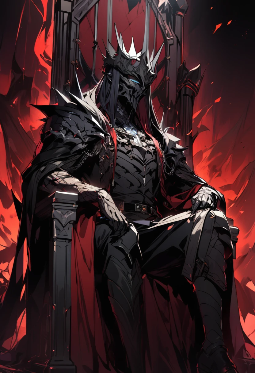 The dark king sitting on his throne