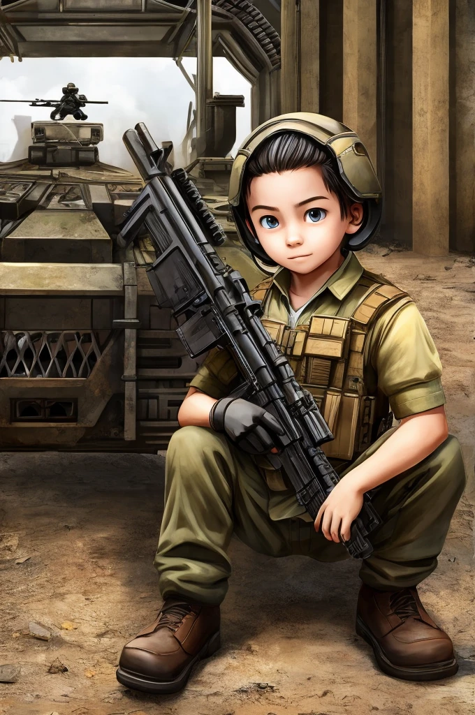 Make a with a machine gun