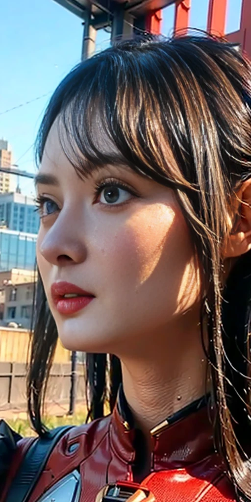 (1girl:1.3), solo,__body-parts__, official art, unity 8k wallpaper, ultra detailed, beautiful and aesthetic, beautiful, masterpiece, best quality, RAW, masterpiece, super fine photo,, best quality, super high Resolution, photorealistic, sunlight, full body portrait, stunningly beautiful,, dynamic pose, delicate face, vibrant eyes, (side view), she is wearing a futuristic Iron Man mech, red and gold, Highly detailed abandoned warehouse background, detailed face, detailed complex busy background, messy, gorgeous, milky, high detailed skin, realistic skin details, visible pores, sharp focus, volumetric fog, 8k uhd, dslr camera, High quality, film grain, fair skin, photorealism, lomography, sprawling metropolis in a futuristic dystopia, view from below, translucent