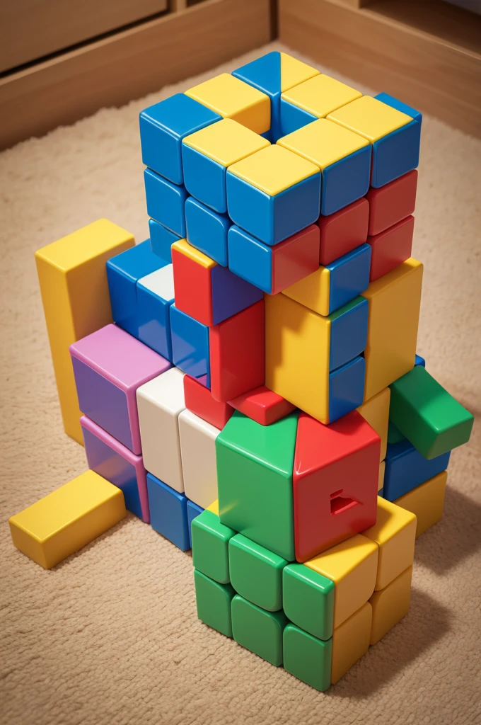 Cube with the letters BCA Toy story style