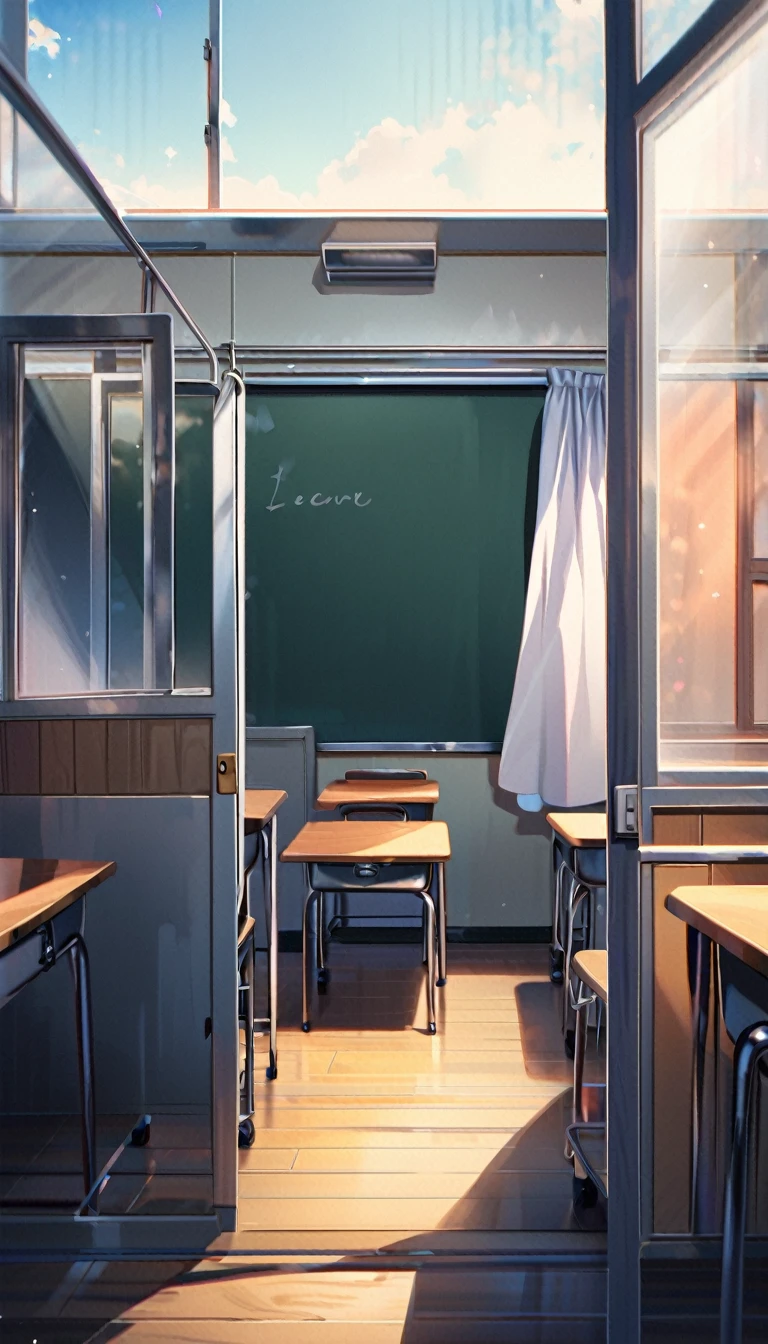 blackboard、curtain、window、background、classroom