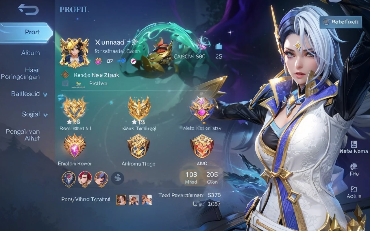 a mobile legend Lesley uses starlight skin, glowing background, detailed images, ultra HD 24k