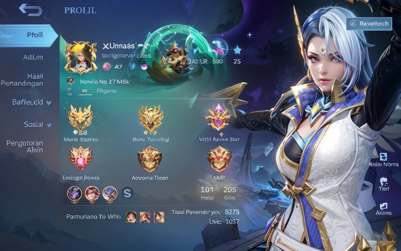 a mobile legend Lesley uses starlight skin, glowing background, detailed images, ultra HD 24k