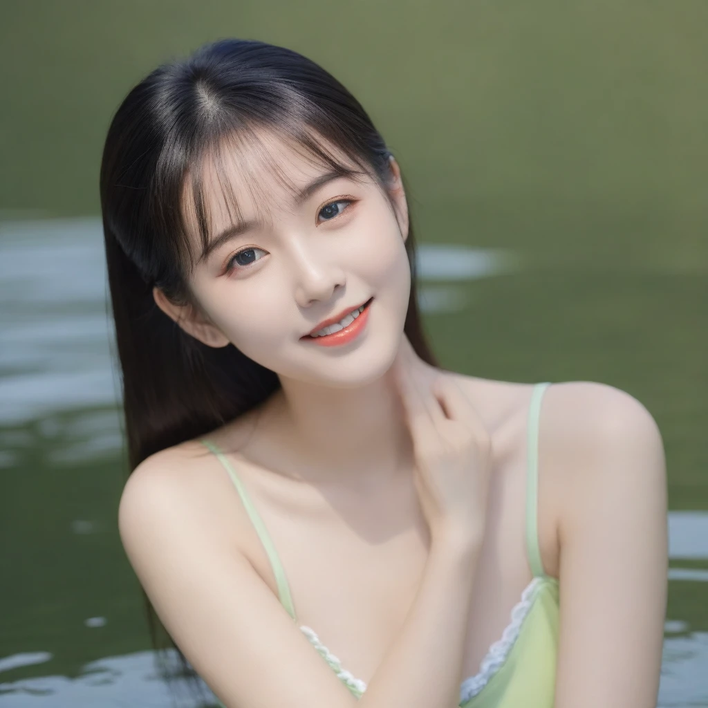 8K, Ultra-high resolution, Highest quality, masterpiece, 三分割法によるphotograph,Surreal, photograph, 1 girl, (16 years old:1.3), pretty girl, Cute face, Beautiful eyes in every detail, 細かくdetailedに,masterpiece,, One Girl:1.2, Japan Female Announcer,whole body、Black Hair、well-groomed eyebrows、Cute Lip Makeup、Urban area,Water Play,summer,Sparkling sunlight,Tank top,Cute gestures、so beautiful,A carefree smile,Healing the heart,blunt bangs,Looking at the audience、beauty,Long neck、Laugh a little、Please close your mouth and laugh、(((Ideal body type))),A-cup small breasts :2,、Portraiture:2、Perfect Anatomy、鮮明なdetailed、detailed、Surreal、Light and shadow,Strong light