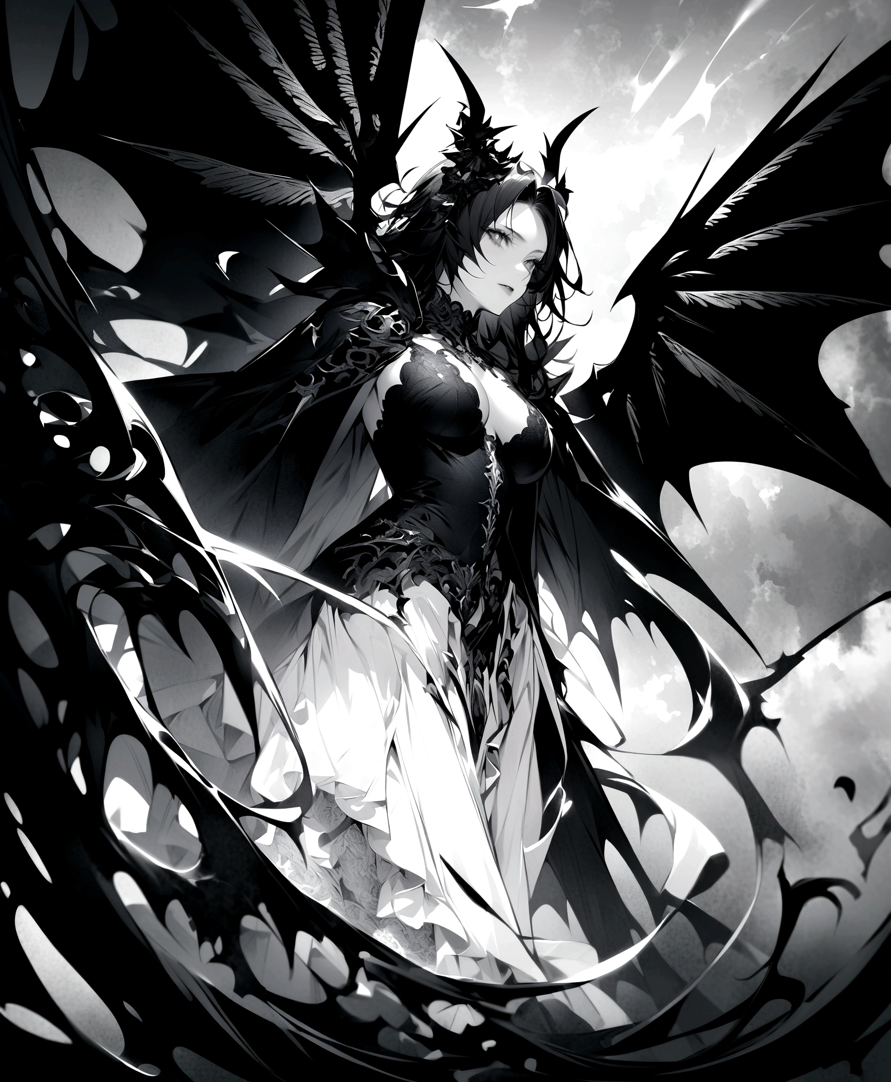 Monochrome、Black and White、light and dark、world、Angels and Demons、Heaven and Hell、