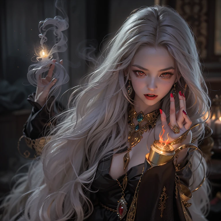 Masterpiece, best quality, MTSpider V4, (((1 young innocent boy)), HDR, very detailed eyes and face, goth, solo, white skin, long hair, beads, japanese clothes, white kimono, silk, stone, forest, northern lights, spider silk, (glowing metal objects hovering in the air and encircling him: 1.2), (arcs and sparks: 1.2), (energy flow: 1.2), (translucent magnetic field lines: 1.2), (gold, silver gray and shimmering light effects: 1.2), horror art, fear, unified 8k wallpapers, ultra-detailed, beautiful and aesthetic, masterpiece, the best quality, deep and rich black shadows, mother earth, smiles, enchanting whimsical fantasy forest background, happiness, enchanting atmosphere, very detailed, dynamic angles, cowboyshot, most beautiful chaotic forms, elegance, fauvist design, bright colors, romanticism, by James Jean, Robbie Devi Antonio, Ross Tran, Francis Bacon, Michal Mlaz, Adrian Ganey, Petra Corright, Gerhard Richter, Takashi Yamamoto, Ashley Wood, Atmospheric