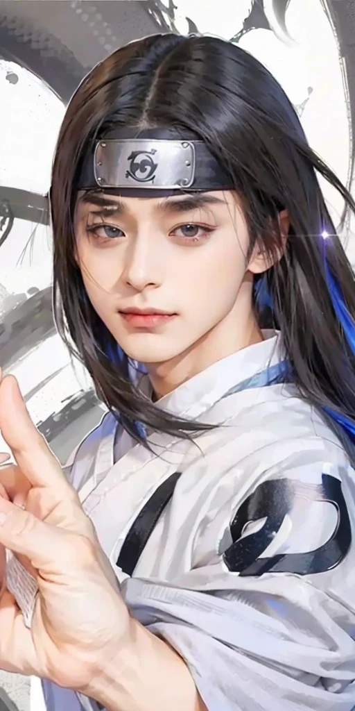1 male, Hyuga Neji 、Blend in with the background、White Eyes