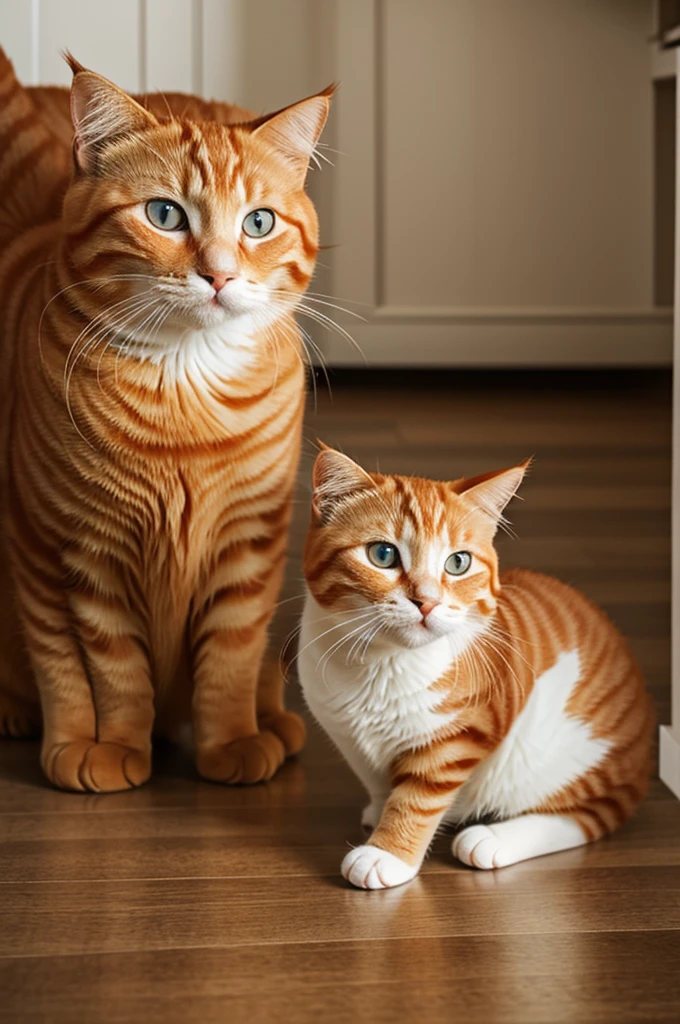 A cute chubby ginger cat