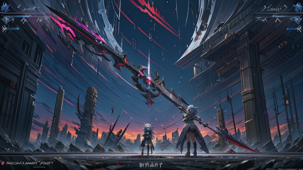 Anime girl with a big scythe and a big scythe, MapleStory character art, Shalltear Bloodfallen, Kschaert Krentz Key Art Feminine, MapleStory Gun Girl, Official character art, Tear from Overlord, ( ( Character Concept Art ) ), jrpg character art, Official Art, Official Artwork, high detailed Official Artwork